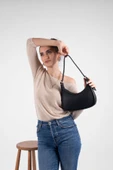 saraci leather craft Ayarlanabilir Askılı Vegan Deri Omuz Çantası Yumuşak Dokulu - 1