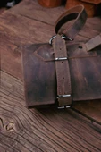 saraci leather craft Deri Şef Bıçak Çantası, Şef Bıçak Seti Çantası , Aşçı Çantası Kahverengi - 8