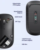 UGREEN 2.4Ghz Sessiz Tuşlu Kablosuz Optik Mouse, Siyah, 90372 - 8