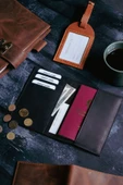 saraci leather craft Hakiki Deri Pasaportluk ve Kartlıklı Cüzdan - 1