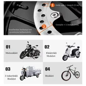 Trend Store Alarmlı Disk Fren Kilidi Motosiklet Scooter Bisiklet ATV İçin Sesli Güvenlik Alarm - 6