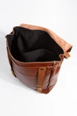 saraci leather craft Kadın Deri Sırt Çantası Taba Hakiki Deri Özel Üretim Tasarım Çanta - 3