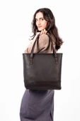 saraci leather craft Kadın Büyük Çanta, Tote Bag , Hakiki Deri Çanta - 2