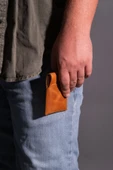 saraci leather craft Hakiki Deri Minimal Kartlık, Süper Slim Deri İnce Model Kredi Kartı & Kartvizitlik - 3