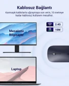 UGREEN 2.4Ghz Sessiz Tuşlu Kablosuz Optik Mouse, Siyah, 90372 - 7