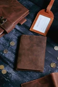 saraci leather craft Hakiki Deri Pasaportluk ve Kartlıklı Cüzdan - 6