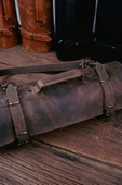 saraci leather craft Deri Şef Bıçak Çantası, Şef Bıçak Seti Çantası , Aşçı Çantası Kahverengi - 3