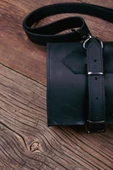 saraci leather craft Deri Şef Bıçak Çantası, Şef Bıçak Seti Çantası , Aşçı Çantası Siyah - 4