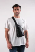saraci leather craft Erkek Çapraz Askılı Hakiki Deri Omuz Çantası Siyah,Body Bag - 2