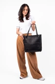 saraci leather craft Kadın Büyük Çanta, Tote Bag , Hakiki Deri Çanta - 12