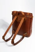saraci leather craft Kadın Deri Sırt Çantası Taba Hakiki Deri Özel Üretim Tasarım Çanta - 2