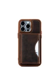 saraci leather craft DERİ TELEFON KILIFI CÜZDANLI İPHONE 15 - 8