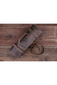 saraci leather craft Deri Şef Bıçak Çantası, Şef Bıçak Seti Çantası , Aşçı Çantası Kahverengi - 2