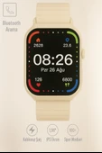 Bluetooth Aramalı Akıllı Saat Krem Sesli Asistan Arama  Zamanlayıcı Alarm Hava Durumu Uyku Takibi - 2