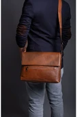 saraci leather craft Hakiki Deri Laptop ve Evrak Çantası, Macbook Çantası ,Bilgisayar Çantası - 2