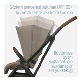 Leona2 Çift Yönlü Uzatılabilir Sırt Desteği Tam Yatabilir Bebek Arabası Twillic Truffle thumbnail 8