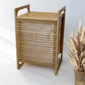 Bambu Kirli Çamaşır Sepeti Doğal Bambu Kirli Sepeti Oyuncak Kutusu Organizer - 3