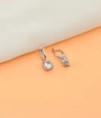 Sallantılı Tektaş Gümüş Kadın Küpe 9 Mm thumbnail 3