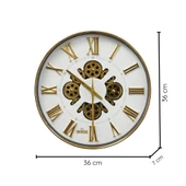 Enarose Çarklı Duvar Saati A5522117 Gold White - 2
