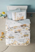 Cotton Box Junior Tek Kişilik Lastikli Çarşaflı Nevresim Takımı Buildo Mavi thumbnail 1
