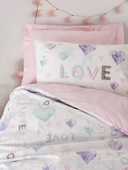 Cotton Box Genç Odası Tek Kişilik Lastikli Çarşaflı Nevresim Takımı Lovella Pembe thumbnail 3