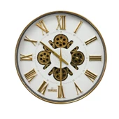 Enarose Çarklı Duvar Saati A5522117 Gold White - 1