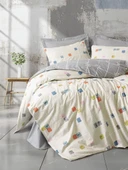 Cotton Box Minimal Tek Kişilik Lastikli Çarşaflı Nevresim Takımı Evo Gri thumbnail 1