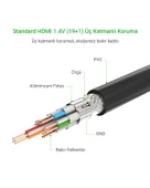 UGREEN 4K Yüksek Hızlı 2.0 HDMI Kablo, 2 Metre, Siyah, 10107 - 6