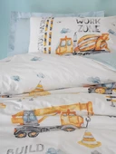 Cotton Box Junior Tek Kişilik Lastikli Çarşaflı Nevresim Takımı Buildo Mavi thumbnail 2