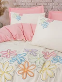 Cotton Box Puff Nakışlı Çift Kişilik Nevresim Takımı Bellis Pembe thumbnail 2