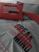 Cotton Box Mood Nakışlı Ranforce Tek Kişilik Nevresim Takımı Fracto Bordo thumbnail 2