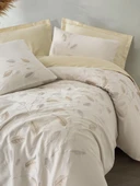 Cotton Box Nakışlı Saten Çift Kişilik Nevresim Takımı Blade Bej thumbnail 2