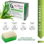 AYMELEK Aloe Vera Özlü Doğal Kabak Lifli Güzellik Sabunu Cilt Kırışıklık Önleyici Etkili - 1