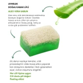 AYMELEK Aloe Vera Özlü Doğal Kabak Lifli Güzellik Sabunu Cilt Kırışıklık Önleyici Etkili - 3
