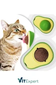 Vitexpert Doğal & Yenilebilir Kedi Nanesi Otu Avokado Kedi Çimi Özel Yapışkanlı 360° Dönen Catnip Yalama Topu - 6