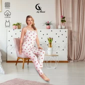 AYMELEK Kadın Pijama Takımı Pamuklu Lüx Askılı Pijama Seti - 2