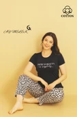 AYMELEK Kadın Pijama Takımı Pamuklu Lüx Pijama Seti - 7