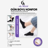 AYMELEK Erkek Kısa Çorap 6 Çift Pamuklu Penye Likralı Sneakers Görünmez Çorap - 8