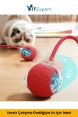 Vitexpert Yeni Nesil Şarjlı 3 Modlu LED Işıklı Akıllı İnteraktif Otomatik Yuvarlanan Hareketli Kedi Oyuncağı - 4