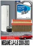 DELPHİ 5W30 5LT 2025 ÜRETİM+Renault MEGANE 1.4-1.6 2000-2003 thumbnail 2