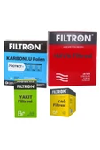 Filtron Seat Leon 1.6 TDI Filtre Bakım Seti 2013-2019 4FK Hava-Yağ-Yakıt-Karbonlu Polen - 1