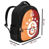 Galatasaray 3 Bölmeli 5 Yıldızlı Tek Büyük Suni Deri Okul + Beslenme Çantası thumbnail 2
