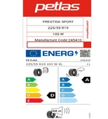 Petlas 225/55 R19 TL 103W XL PRESTIGE SPORT  Oto Yaz Lastiği (Üretim Tarihi:2025) - 2