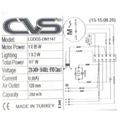 CVS DN 1147 LODOS Sürgülü Camlı Tek Filtre Aspiratör - 6