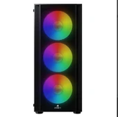 GameBooster CASTLE A651B 600W APFC USB 3.0 Mesh 4*Rainbow Fanlı Mid-T ATX Gaming Siyah Kasa thumbnail 2