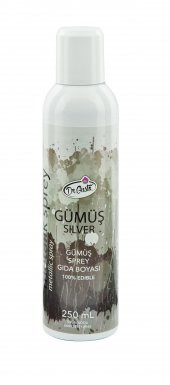 Dr. Gusto Metalik Sprey Gümüş Gıda boyası 250 ml - 1