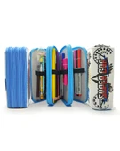 Kalem Kutusu Araba Cars Kawai Organizer Kalemkutu Vegan Deri Üç Bölmeli Kalemlik - Mavi thumbnail 4