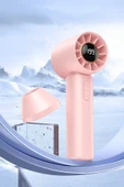 Taşınabililir Mini Usb Şarjlı Turbo Dijital Ekranlı El Vantilatör Fan Soğutucu T12 - 4