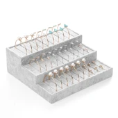 İthal Süet Gri Renk 35/27cm Batırmalı Kelepçe Bileklik Standı - 1