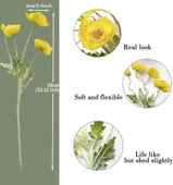 Yapay Çiçek Gelincik Çiçeği Sarı Renk 3 Çiçek 1 Tomurcuk 59Cm thumbnail 6